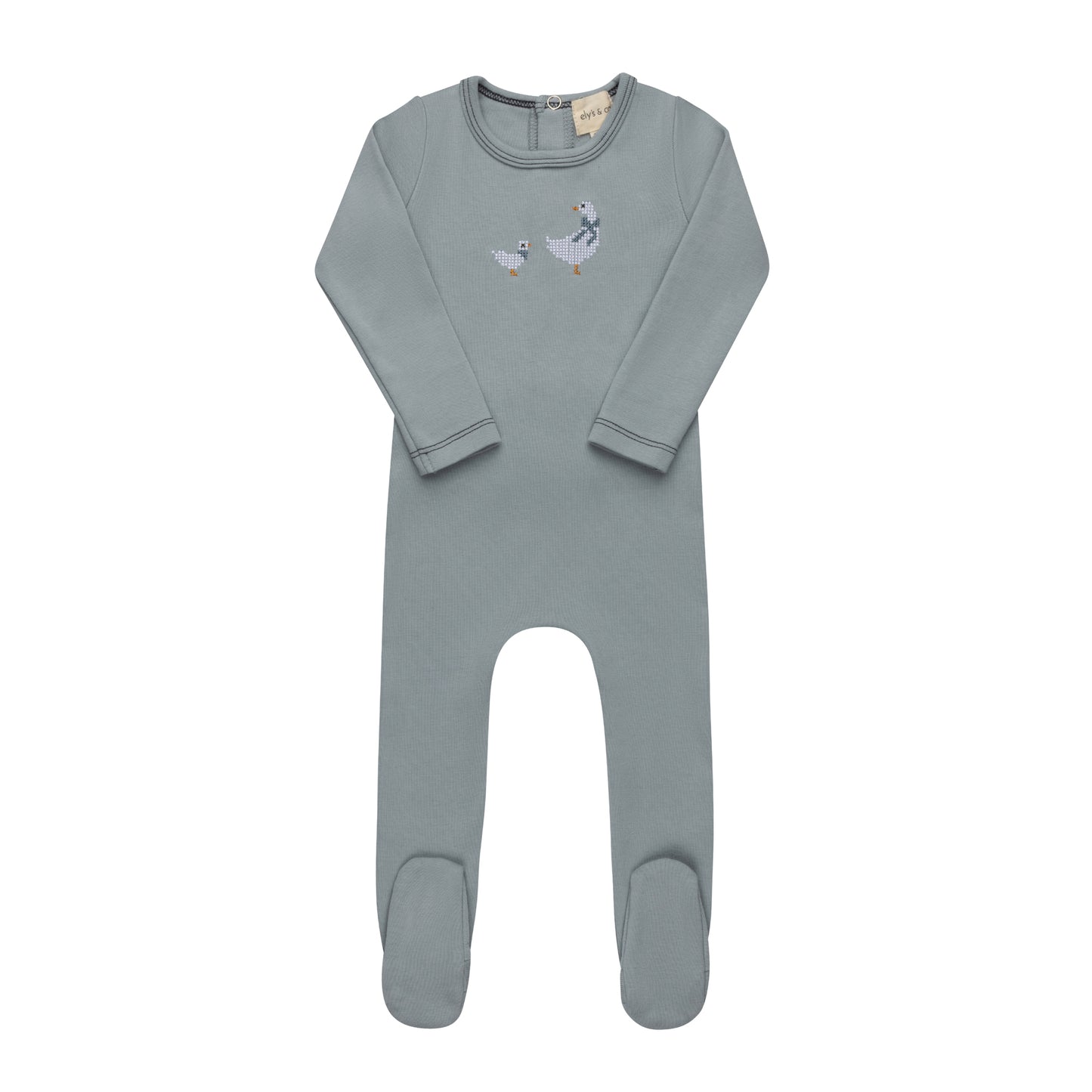 Cross Stitch Duckling Blue Footie