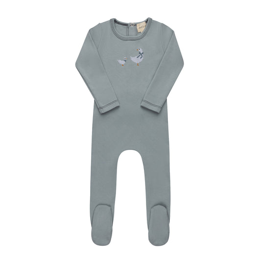 Cross Stitch Duckling Blue Footie