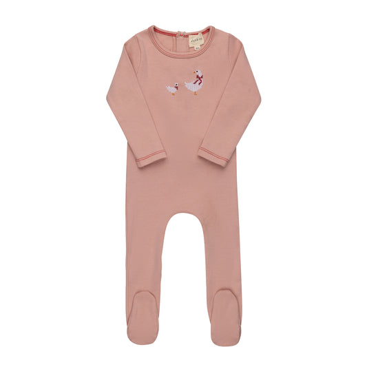 Cross Stitch Duckling Pink Footie