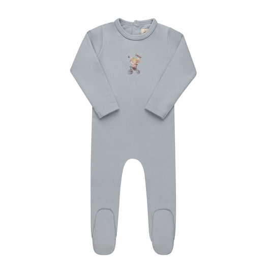 French Terry Blue Mouse Footie