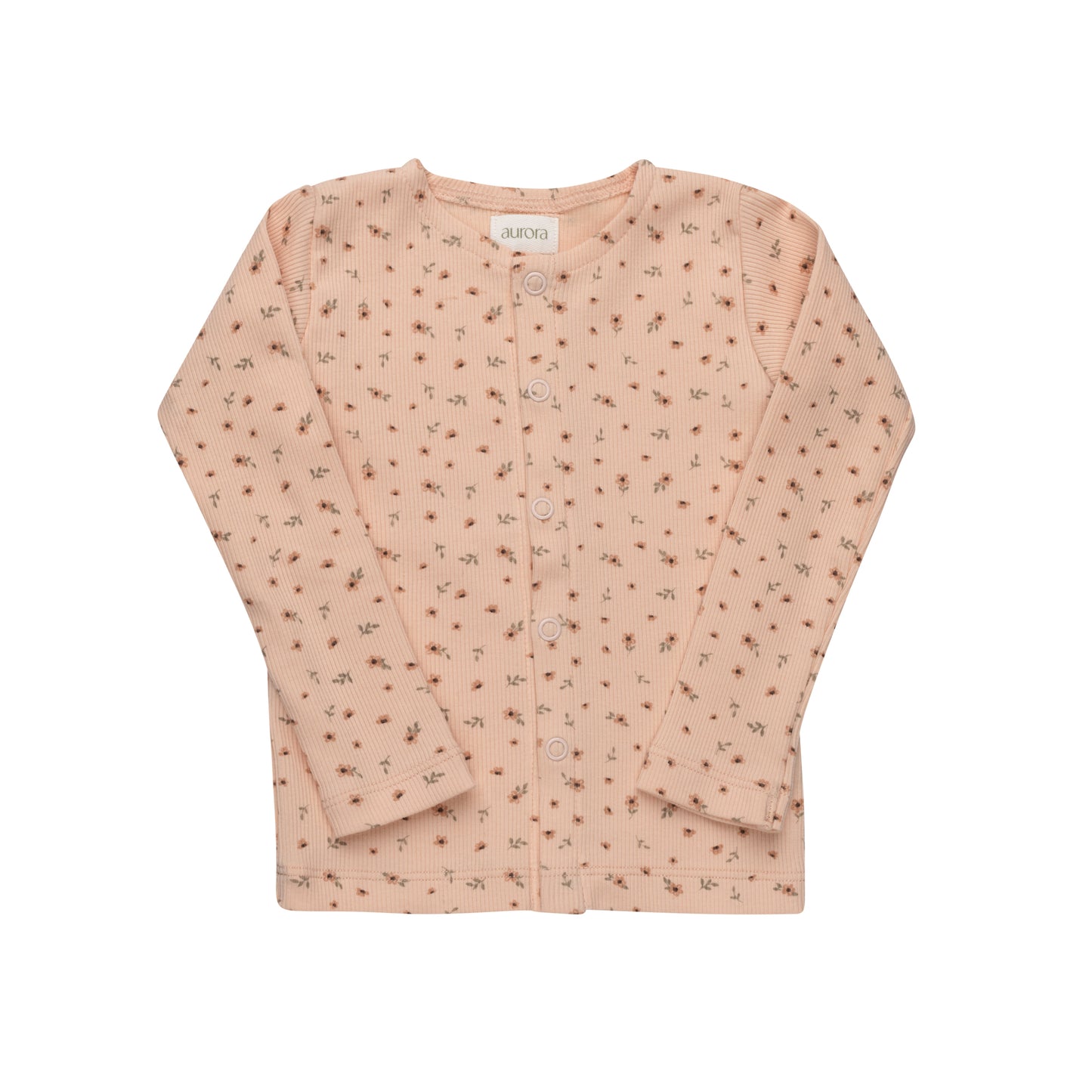 Floral Rib Pink Cardigan