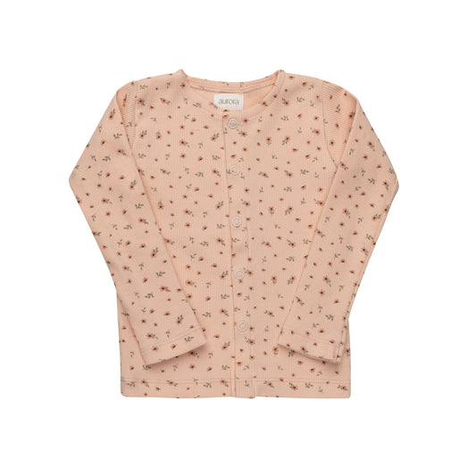 Floral Rib Pink Cardigan