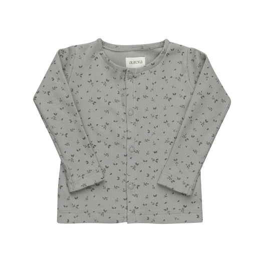 Blue Floral Rib Cardigan