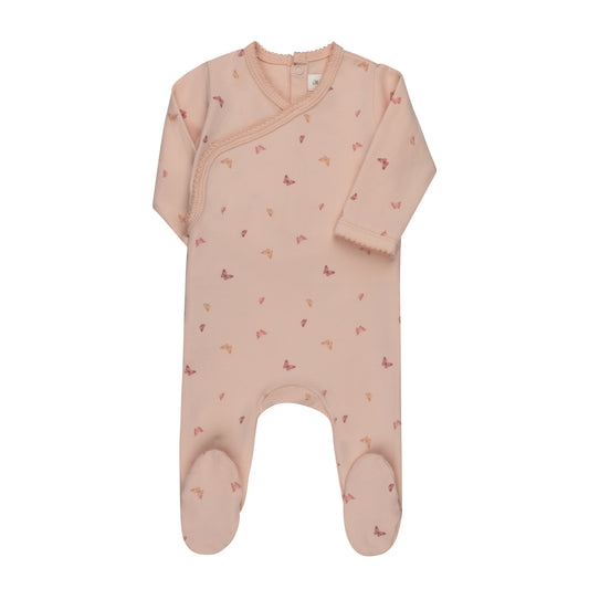 Pink Jersey Cotton Butterfly Footie