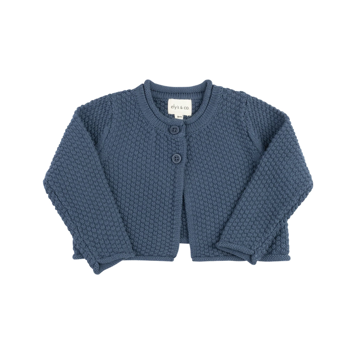 Boys Cardigan – Blue – Floral Star Knit