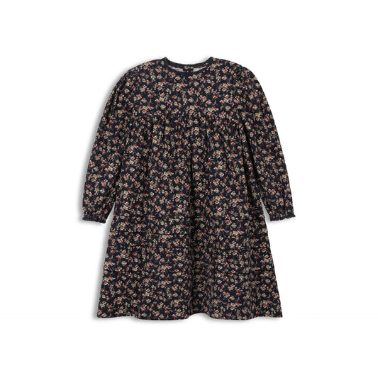 Brushed Floral Dress Collection-Navy - Dress