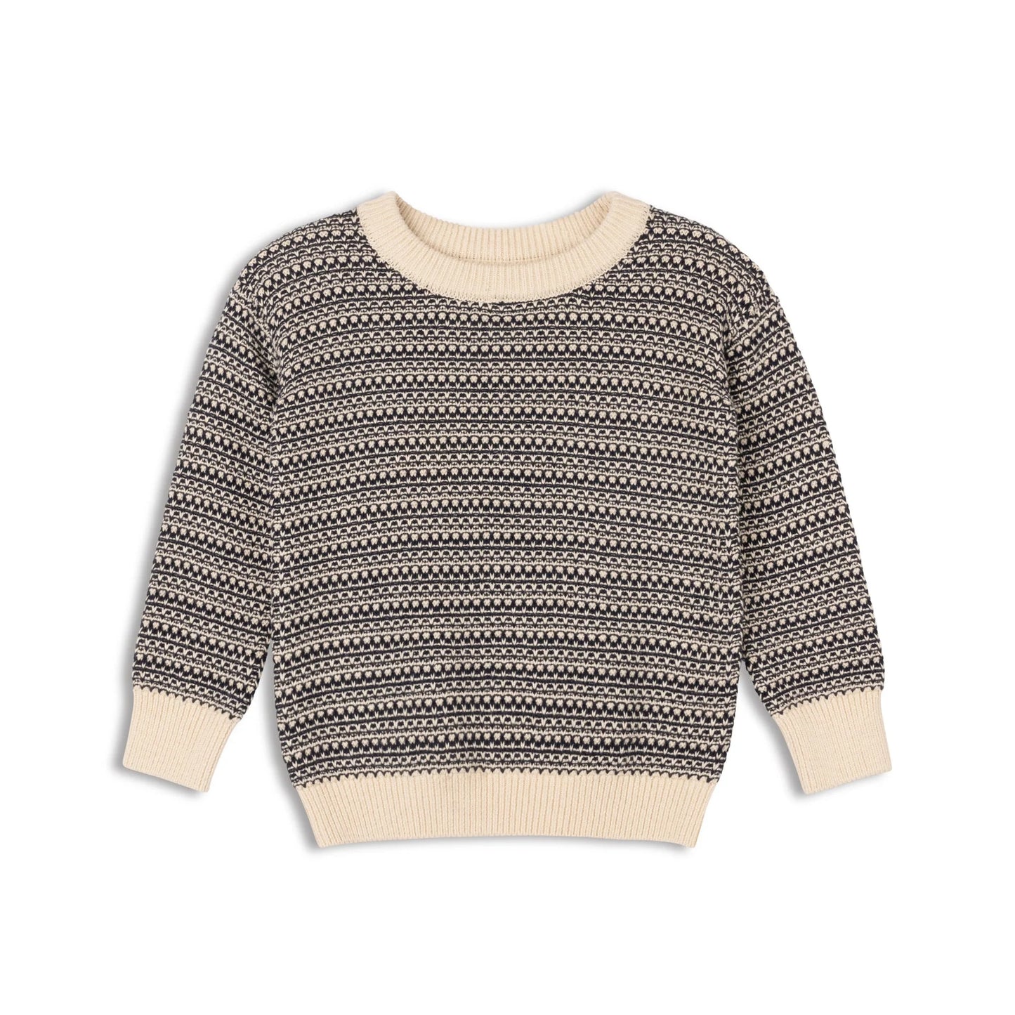 Distressed Knit Collection-Navy/Ivory - Sweater