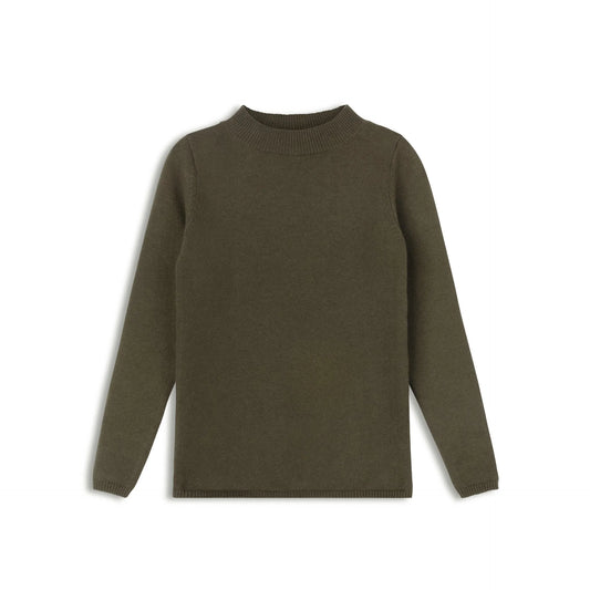 Dense Knit Collection-Olive - Turtle Neck