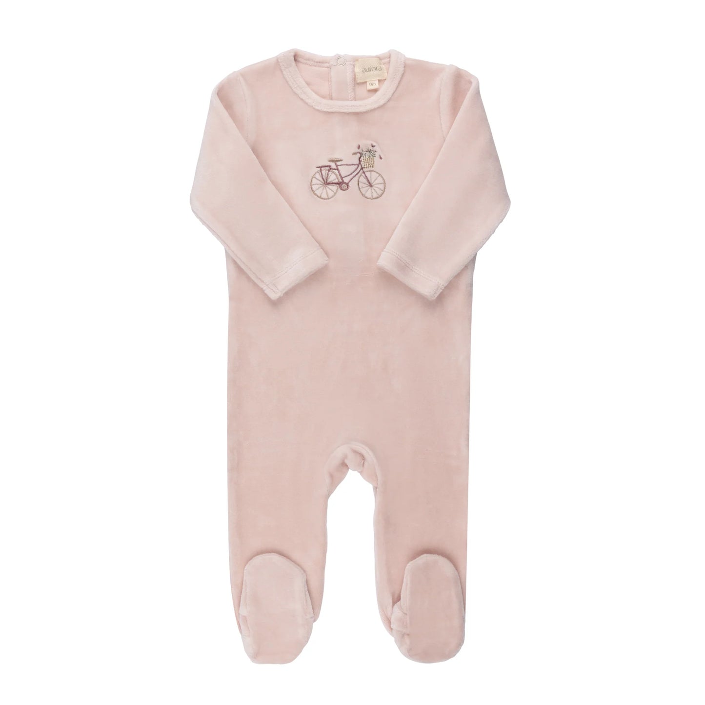 Velour Bicycle Collection Footie - Pink