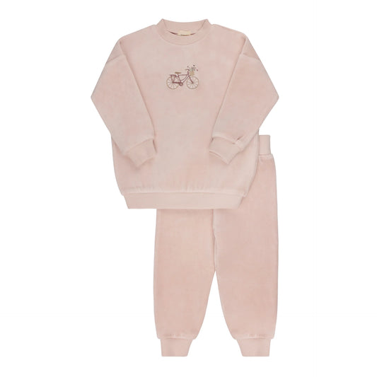 Velour Bicycle Collection Track Suit - Pink