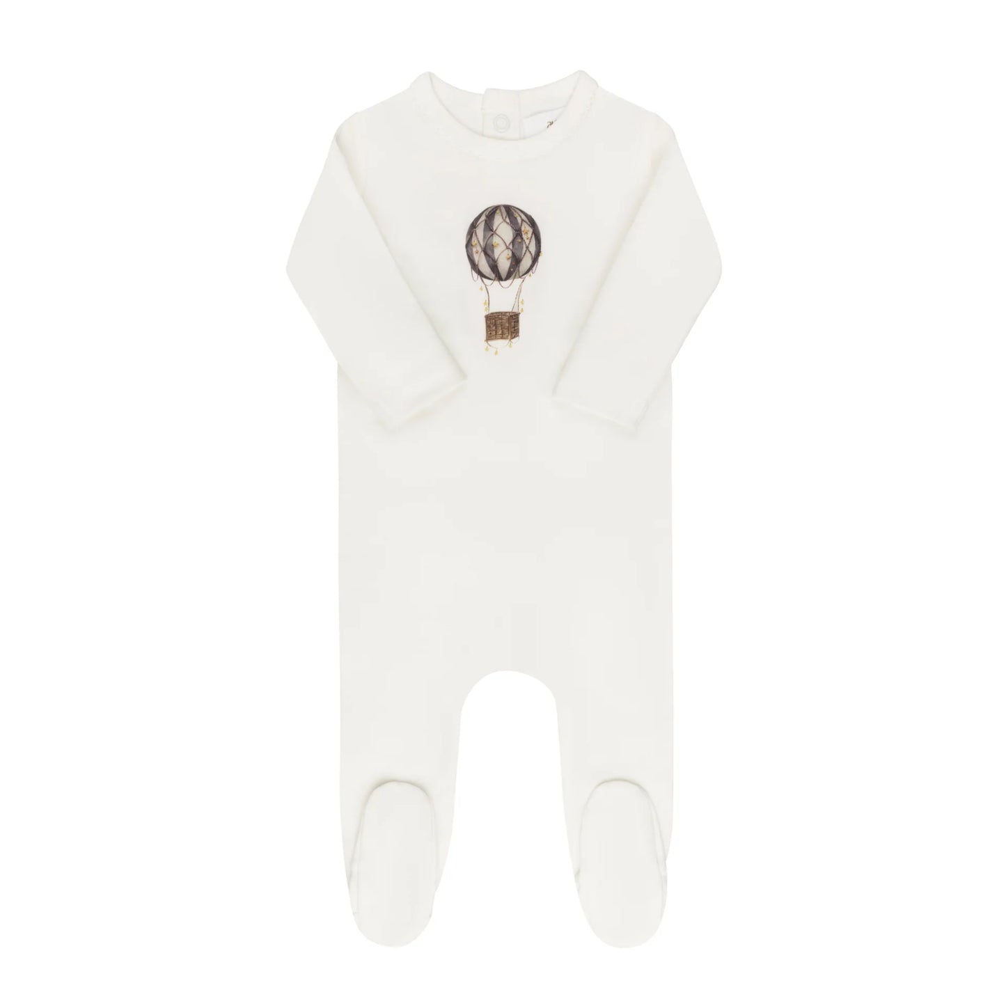 French Terry Hot Air Balloon Collection-Ivory/Blue - Footie