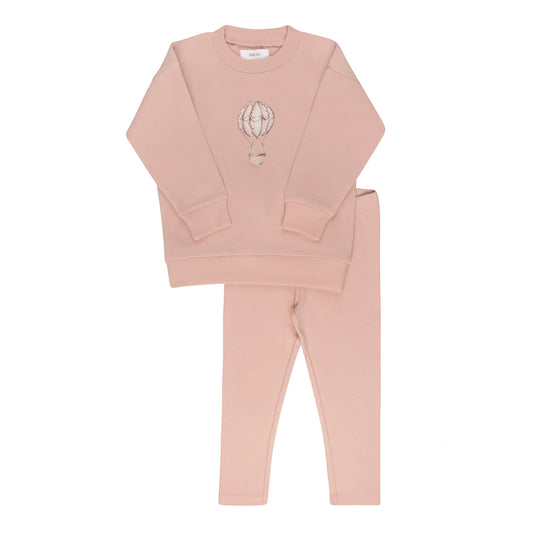 French Terry Hot Air Balloon Collection Lounge Set-Pink