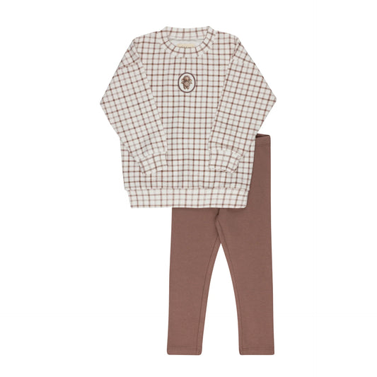 Modal French Terry Plaid Sheep Collection - Mauve Lounge Set