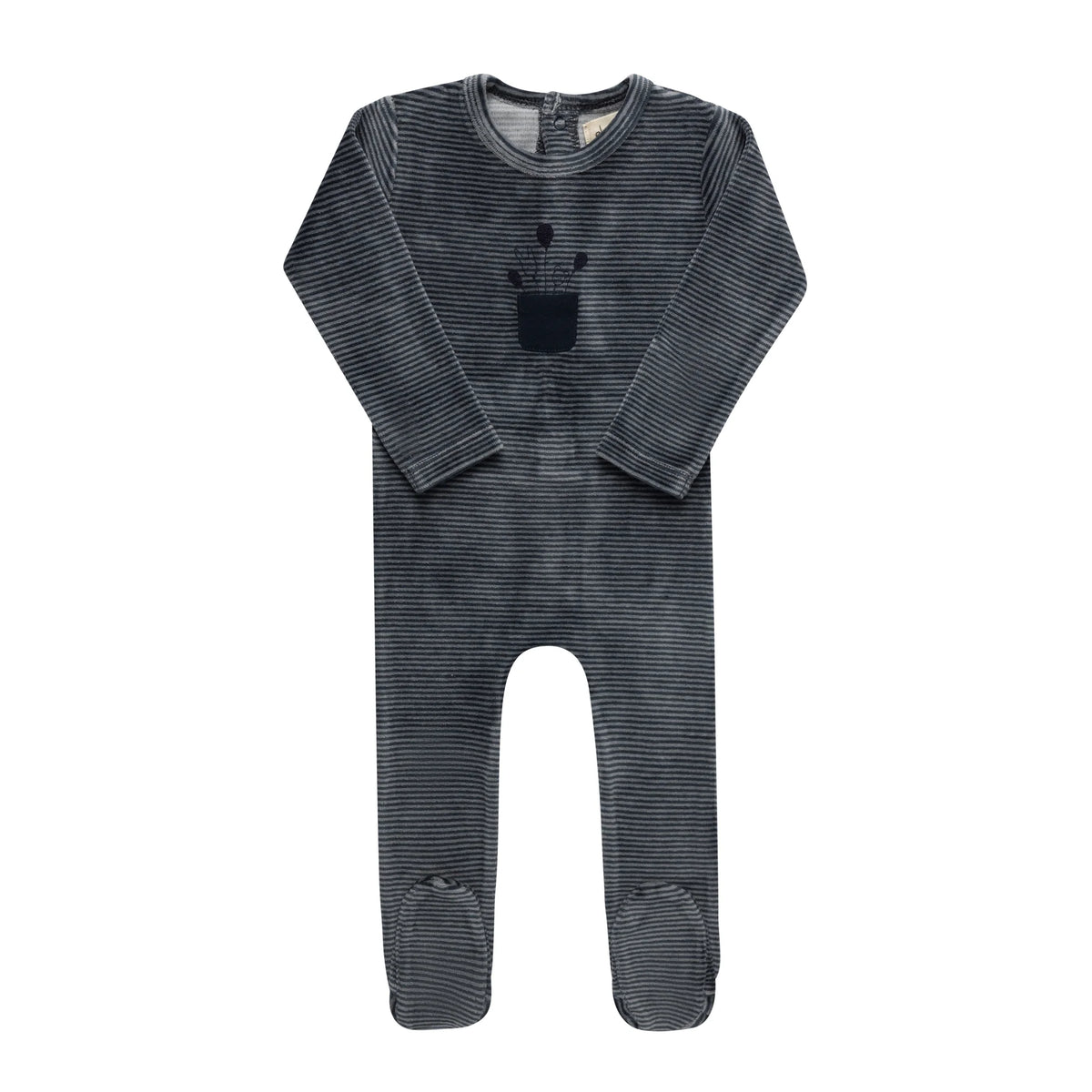 Baby Boy Footie – Blue – Stripe