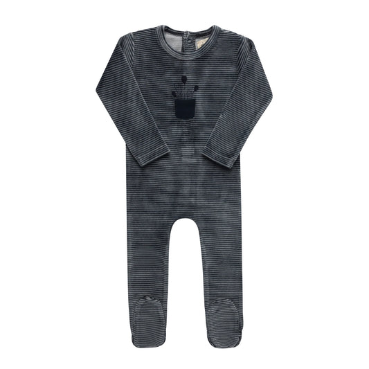 Baby Boy Footie – Blue – Stripe