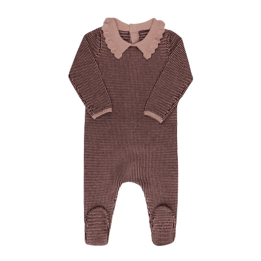 Thin Stripe Collection- Wine/Pink - Footie