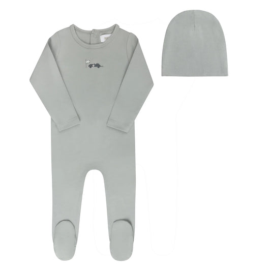 Blue Race Car Footie+Beanie