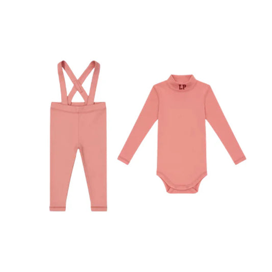 Pink LP Mockneck + Overalls