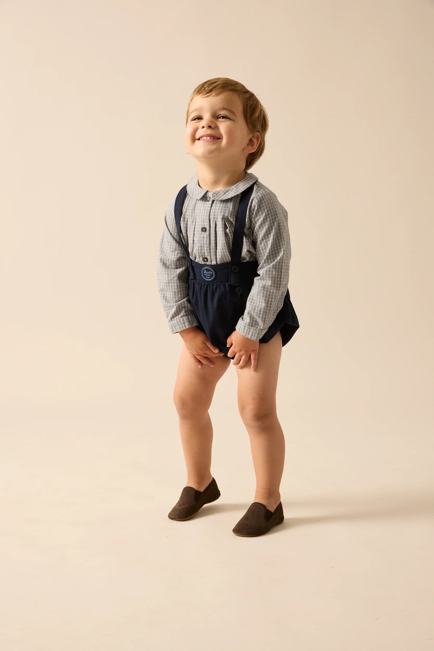 Plaid Edition Toddler Boys Shirt- Dried Blue