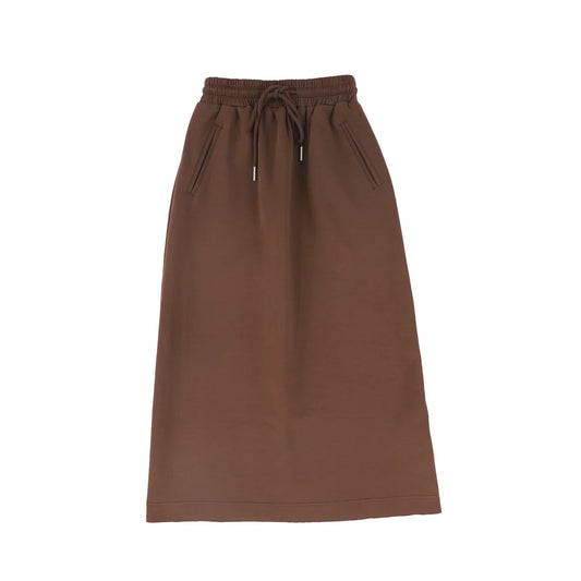 Drawstring Sweatshirt Maxi Skirt