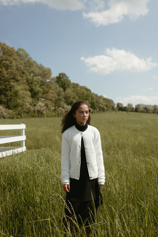 White Mohair Cardigan