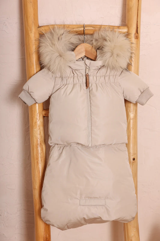 Gathered high waist Jacket- Beige