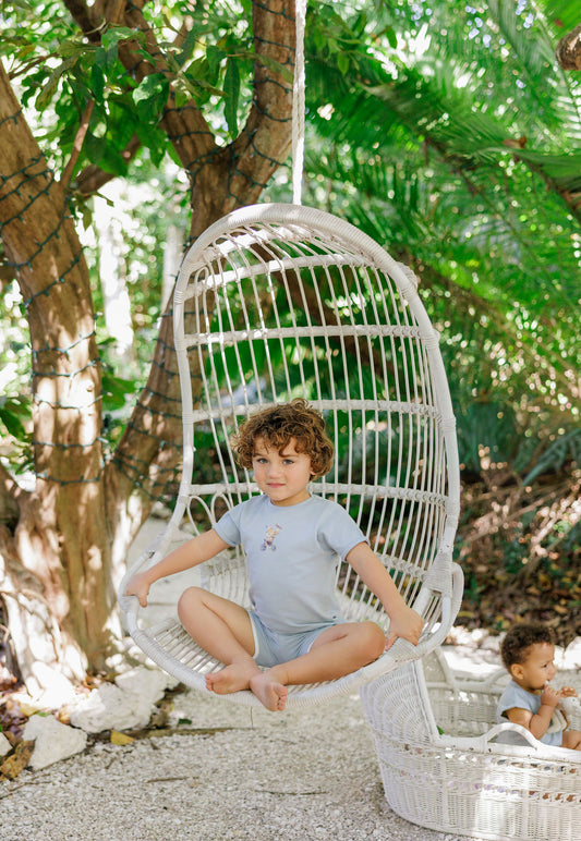 French Terry Blue Mouse - 2 Piece Set