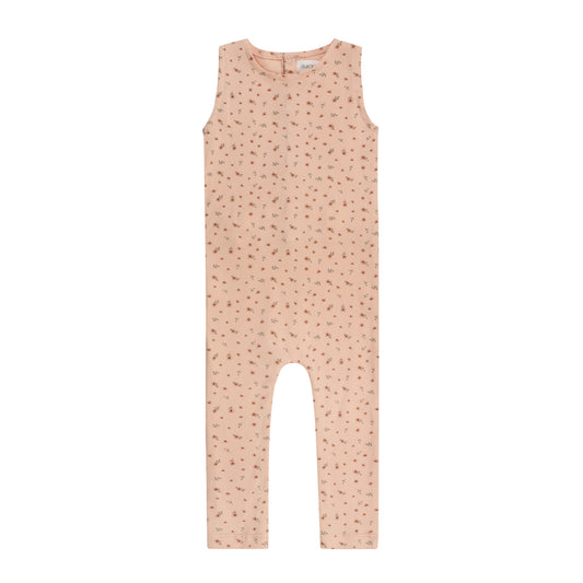 Floral Rib Pink Romper