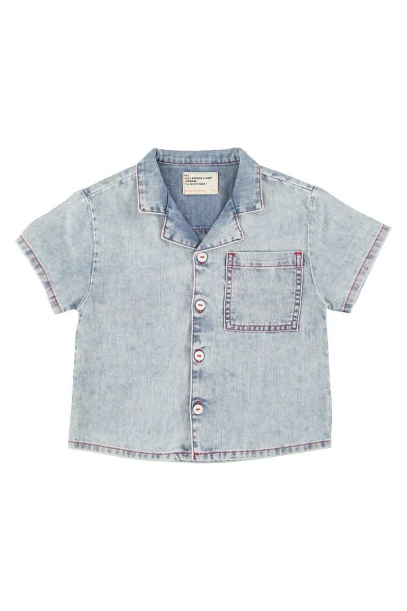 Hawaiian Shirt Blue Light Denim