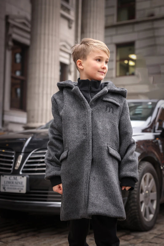 Boys Weekend Wool Coat- BLACK