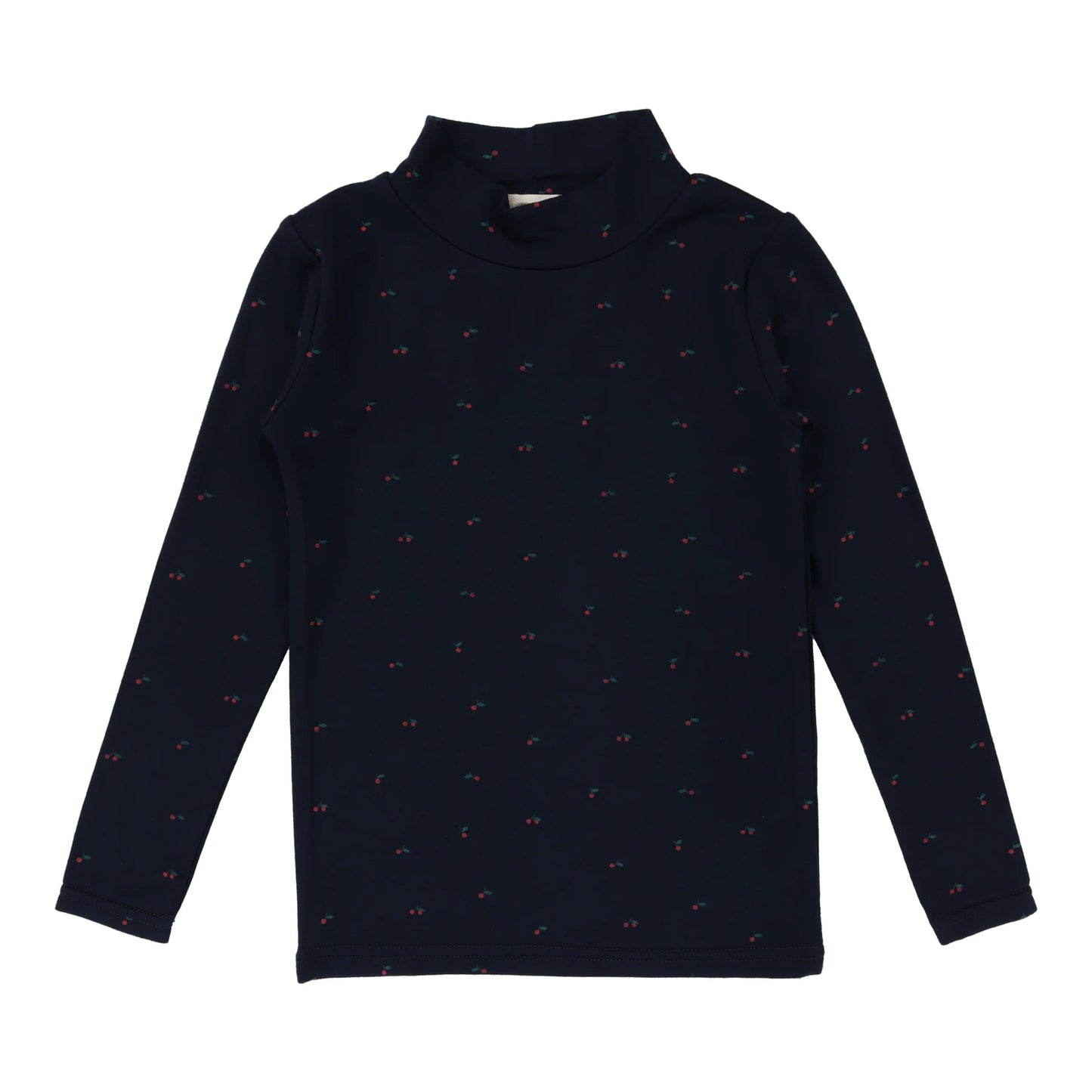 Printed Mock Neck Navy/Cherry