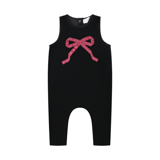 Raspberry Bow Overalls