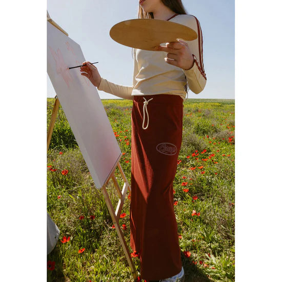 Rust Camp Drawstring Skirt
