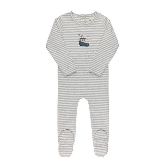 Nautical Stripe Blue Footie