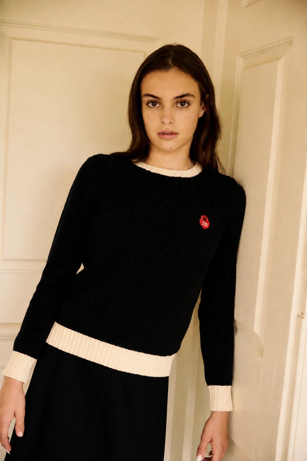 Black Teen Chunky Sweater