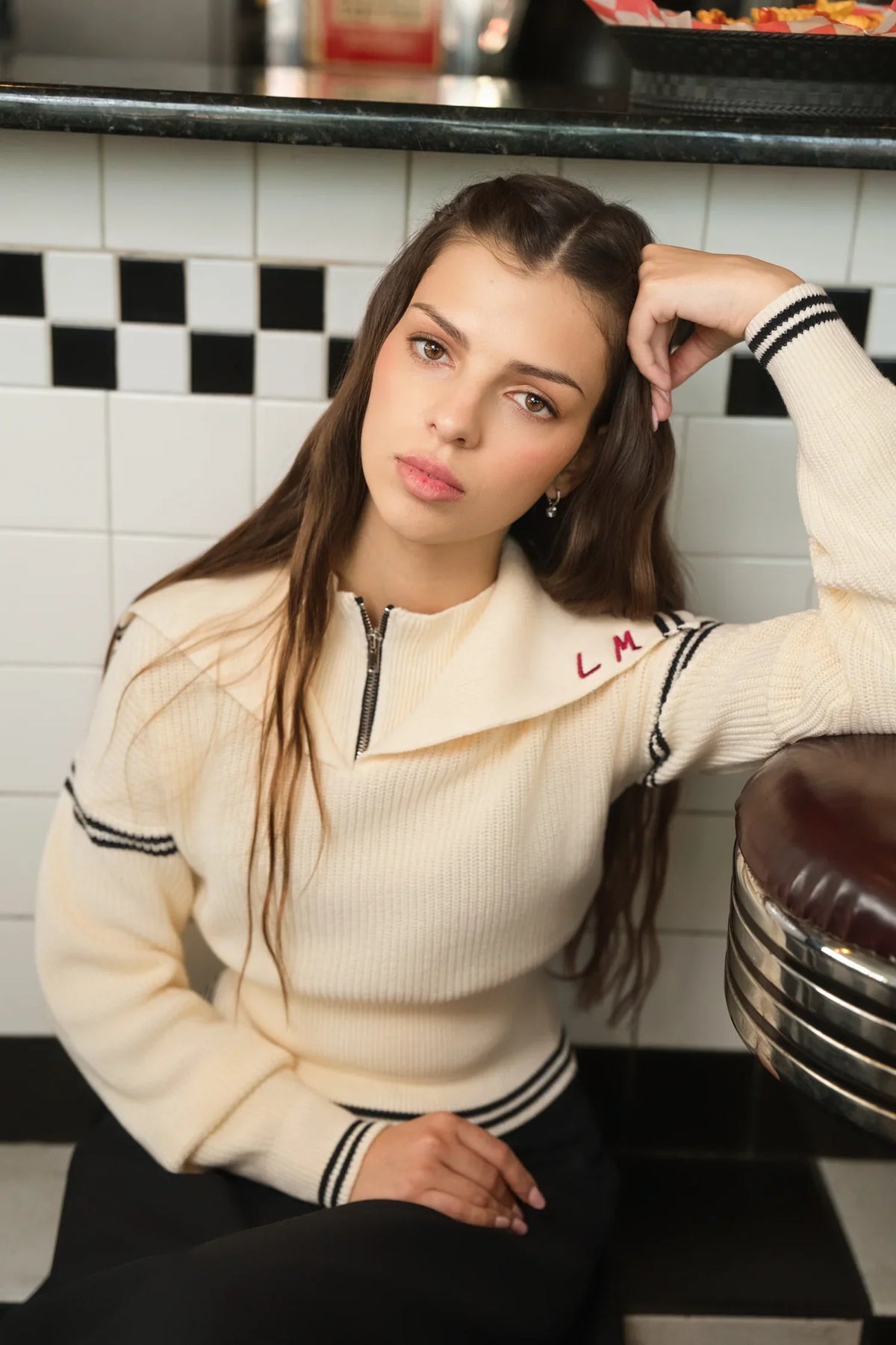 Demi Half Zip Cream Sweater