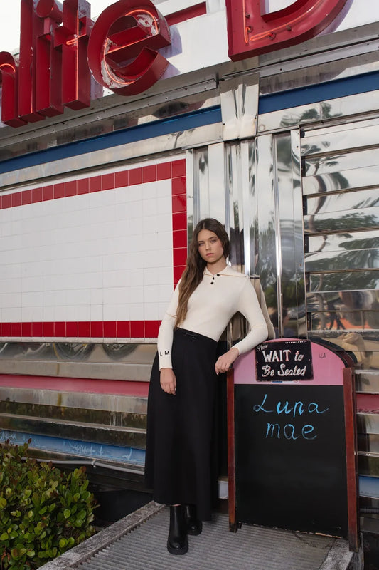 Ila Black Buckle Skirt