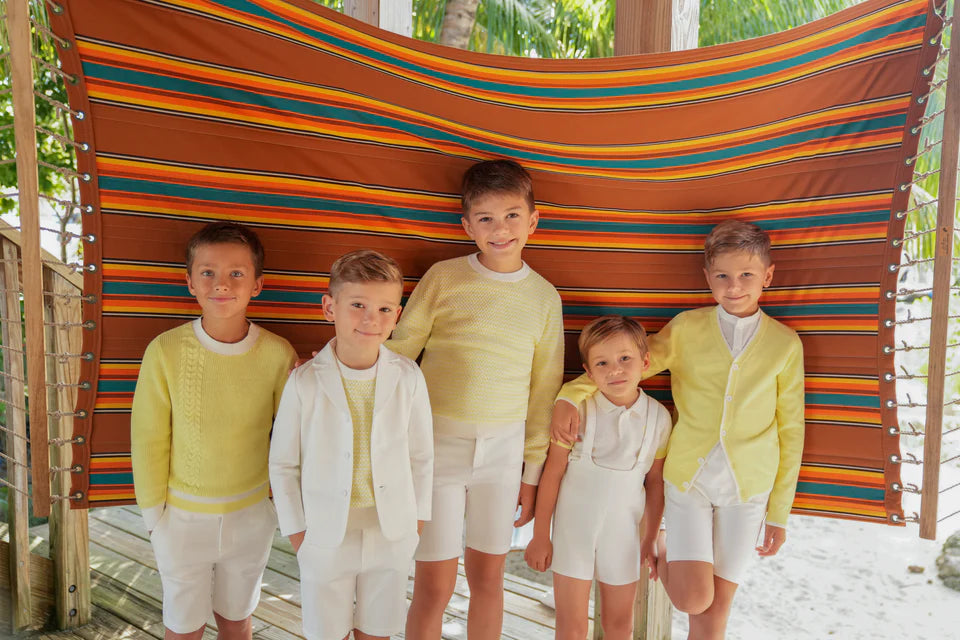 Pale Yellow Heath Cable LS Sweater