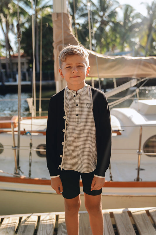 Black Zane Stitch Cardigan