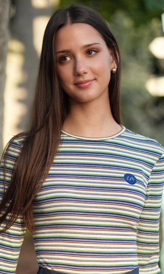 Navy Ella Stripe Tee