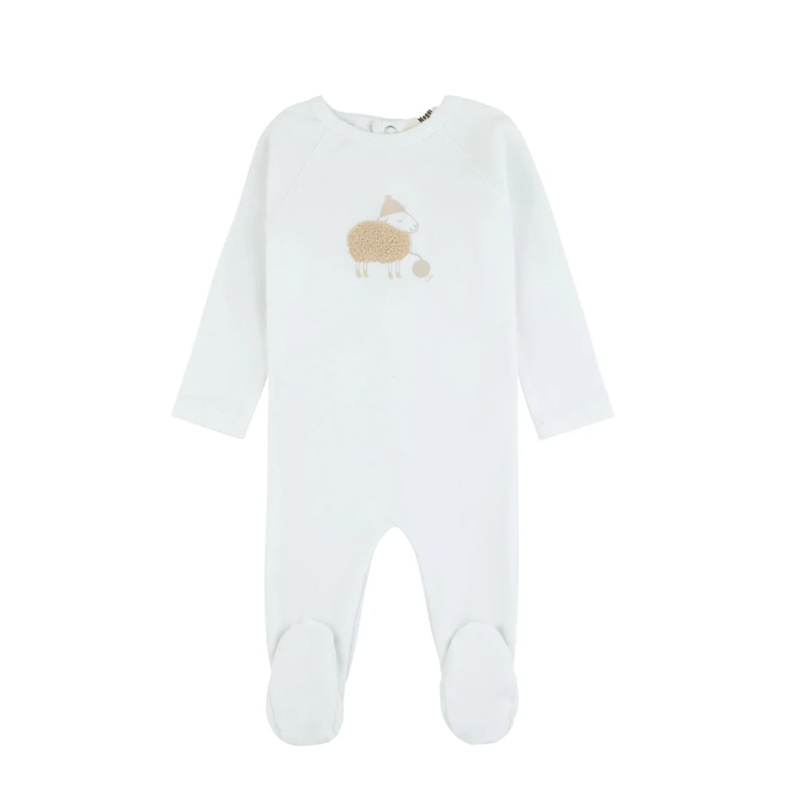 Fuzzy Sheep Footie Ivory- Tan Sheep