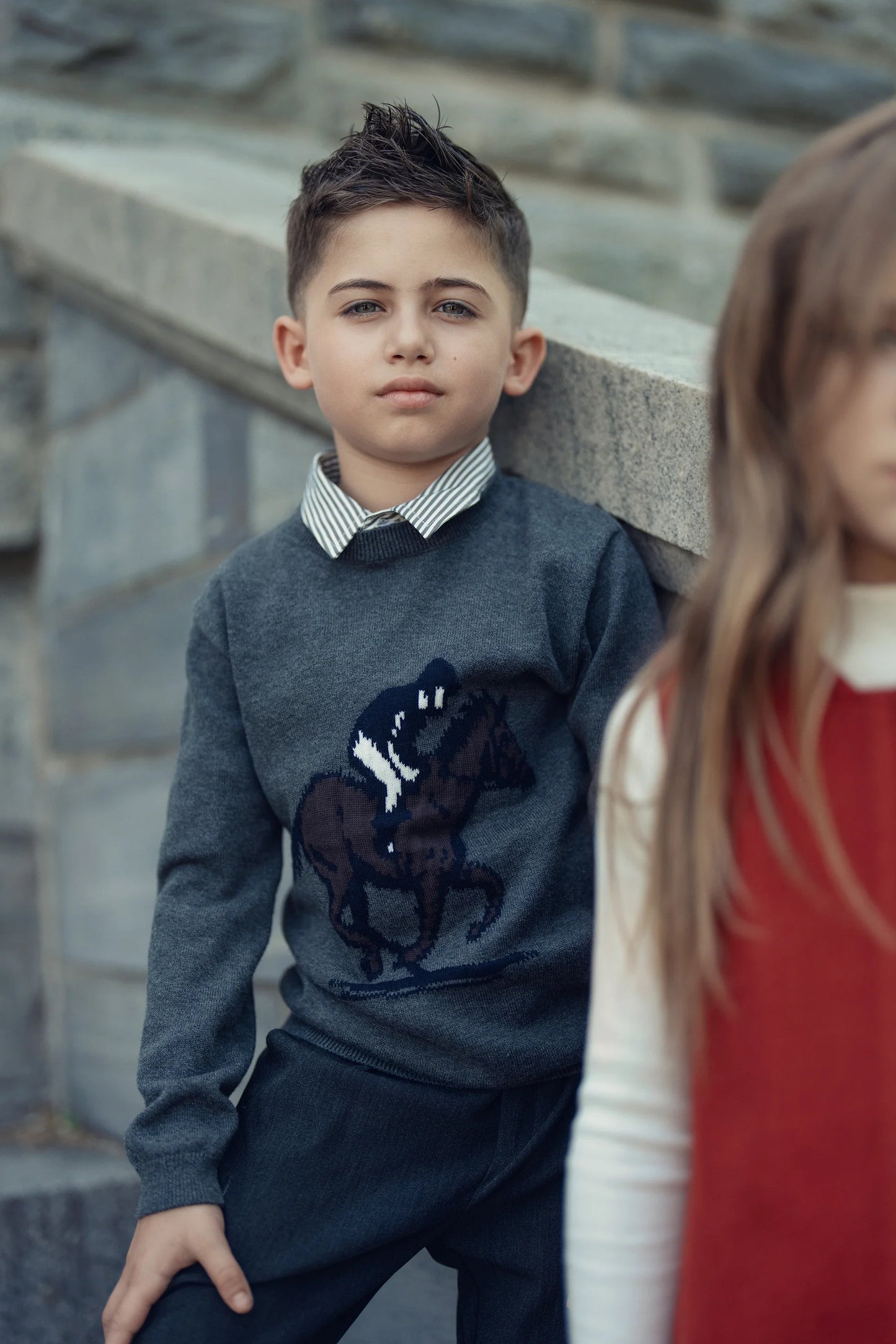 Grey Elliot Equestrian Sweater