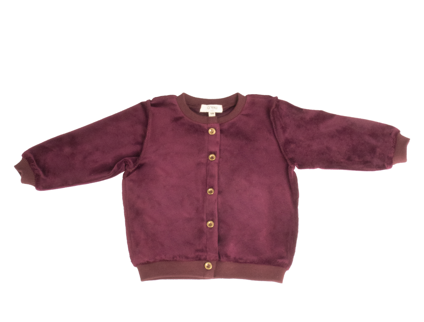 Wine Velour Cardigan