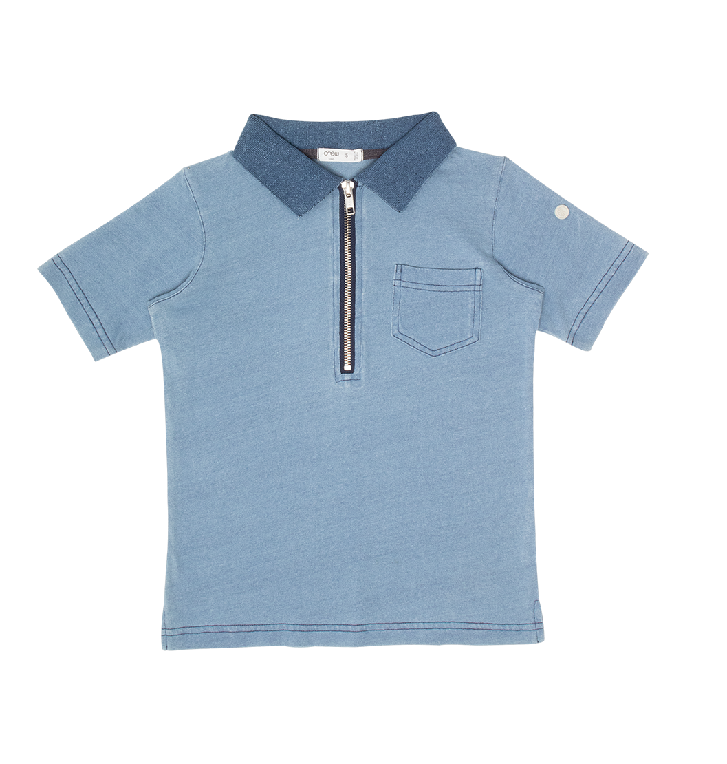 Benny Long Sleeve Polo - Light Blue