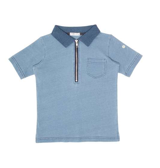 Benny Long Sleeve Polo - Light Blue