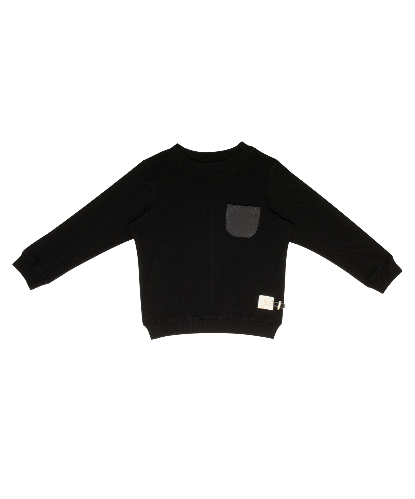 Black Teddi Ribbed Sweatshirt