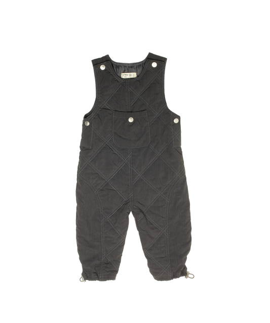 Black Teddi Quilted Overalls