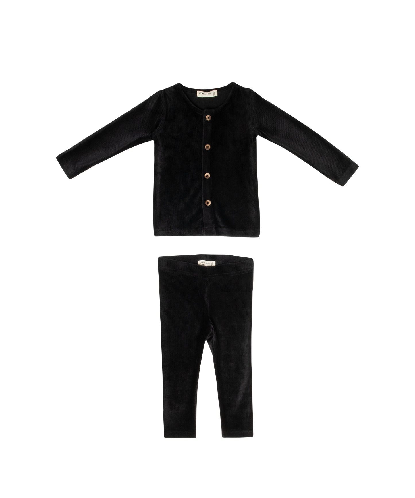 Gia Velour Rib Set- Black