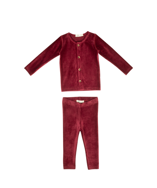 Gia Velour Rib Set- Merlot