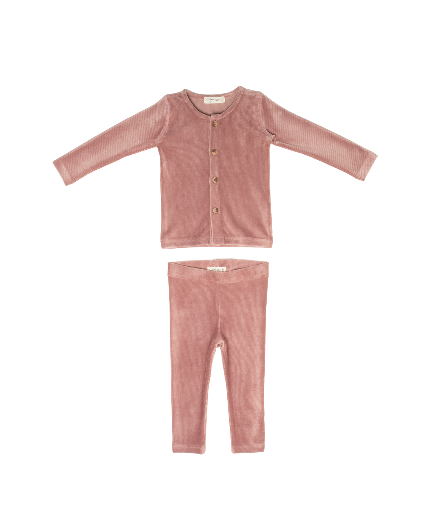 Gia Velour Rib Set- Rose